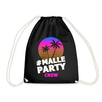 malle party crew bunt - Turnbeutel - Schwarz - Vorne