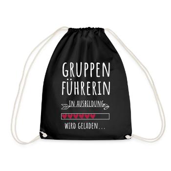 Gruppenführerin Feuerwehr Feuerwehrfrau Ausbildung - Turnbeutel - Schwarz - Vorne