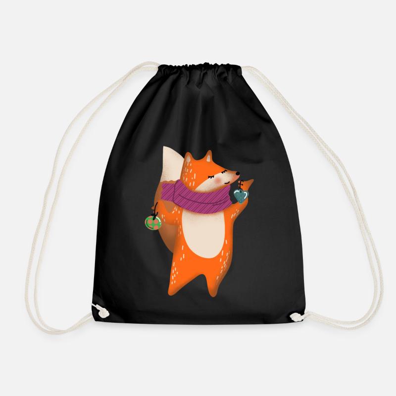fox christmas - Turnbeutel - Schwarz