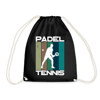 Padel Tennis Saying Balls Sports Racket Training - Drawstring Bag - black - Front