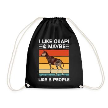 I like Okapi - Drawstring Bag - black - Front