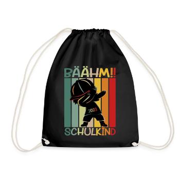 Schulkind 2023 Geschenk - Turnbeutel - Schwarz - Vorne