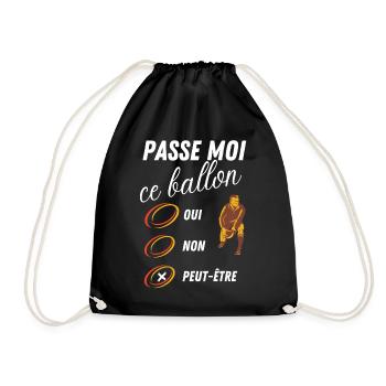 Passe moi ce ballon rugby aujourd hui - Sac de sport léger - noir - Devant