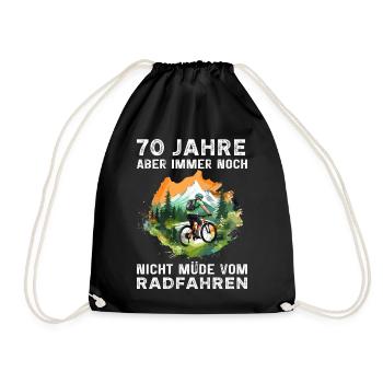 70 Geburtstag Radfahrer Bike Fahrradfahrer - Turnbeutel - Schwarz - Vorne