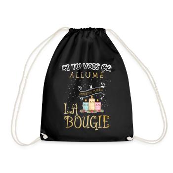 Si tu vois ça allume la bougie cadeau de Noël - Sac de sport léger - noir - Devant