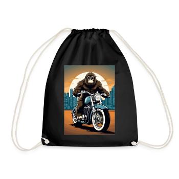 Gorilla Biker - Turnbeutel - Schwarz - Vorne