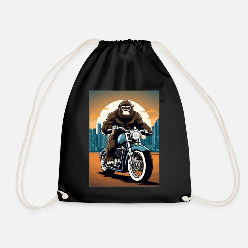 Gorilla Biker - Turnbeutel - Schwarz