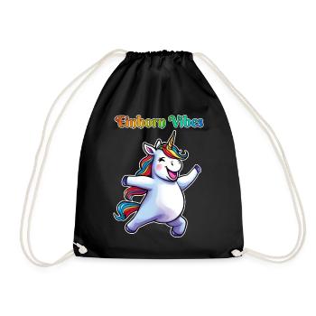 Tanzendes Einhorn Vibes - Turnbeutel - Schwarz - Vorne