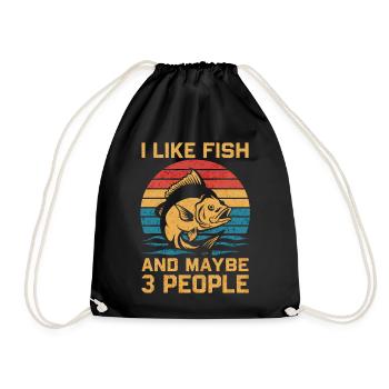 J’aime le poisson et peut-être 3 personnes avec de l’humour de pêcheur - Sac de sport léger - noir - Devant