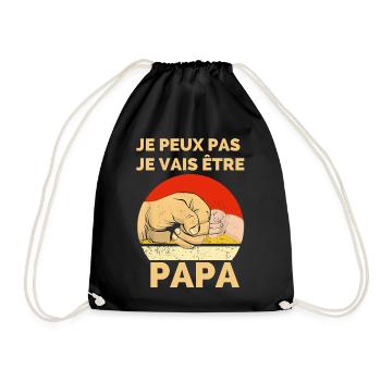 Father's Day T-Shirt - I Can't, I'm Going To Be - Drawstring Bag - black - Front