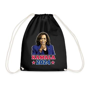 KAMALA 2024, KAMALA HARRIS ALS PRÄSIDENTIN - Turnbeutel - Schwarz - Vorne