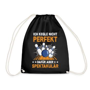 Kegeln Kegler Kegel Kegelclub Kegeltour - Turnbeutel - Schwarz - Vorne