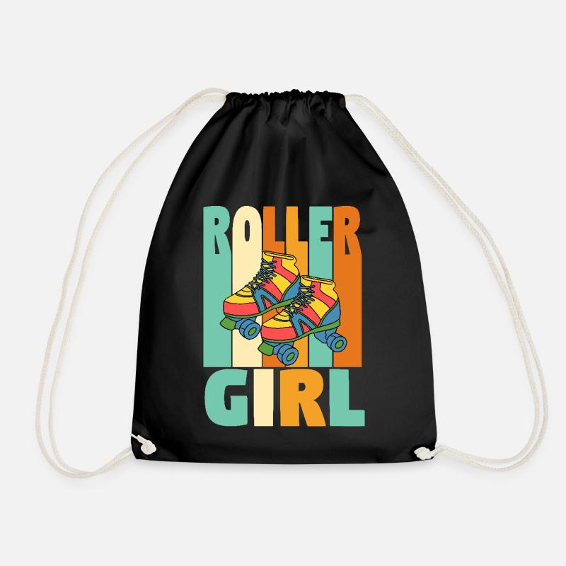 Fille à roulettes rétro - Sac de sport léger - noir