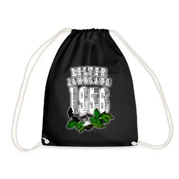 Meilleur millésime : 1956, Année de naissance, Vin, Verre à vin - Sac de sport léger - noir - Devant