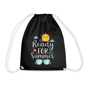 Ich bin bereit für den Sommer - Turnbeutel - Schwarz - Vorne