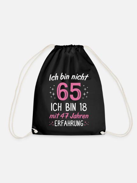 65. Geburtstag Lustig 65 Jahre Geburtstagsgeschenk - Turnbeutel - Schwarz