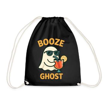 Geisterhafter Schnaps-Enthusiast mit Sonnenbrille - Turnbeutel - Schwarz - Vorne