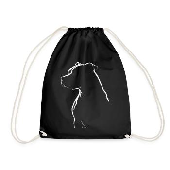 Pitbull Silhouett - Drawstring Bag - black - Front