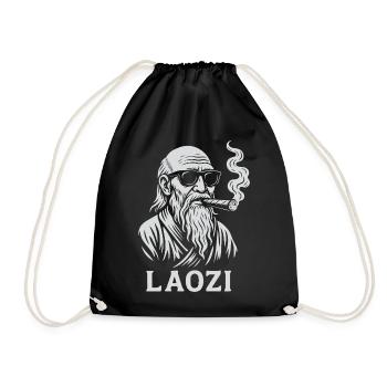 Laozi avec lunettes de soleil et motif de cigare - Sac de sport léger - noir - Devant
