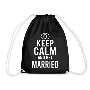 Hochzeit Hochzeitstag Jahrestag Wedding Sprüche - Turnbeutel - Schwarz - Vorne