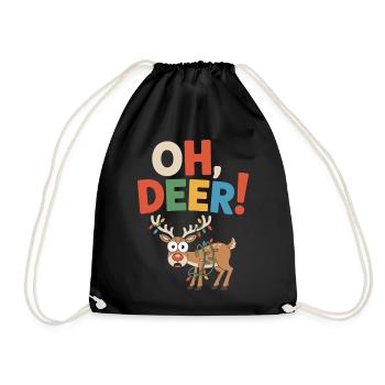 Oh, cerf ! Conception de cadeau de Noël drôle - Sac de sport léger - noir - Devant