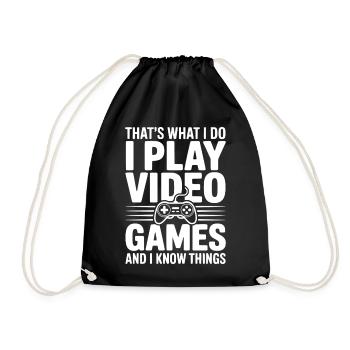 That’s What I Do I Play Video Games - Drawstring Bag - black - Front