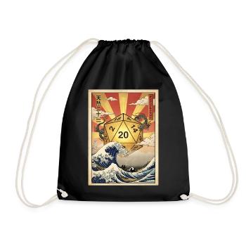 Natural 20 D20 Dragon Wave Japan Fantasy - Sac de sport léger - noir - Devant