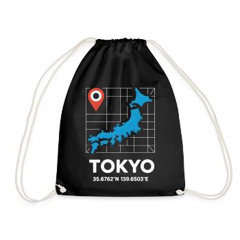 Tokyo Japon Coordinates Motif de voyage - Sac de sport léger - noir - Devant