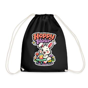 Rabbit I've had enough, I'm going to pet rabbits - Drawstring Bag - black - Front