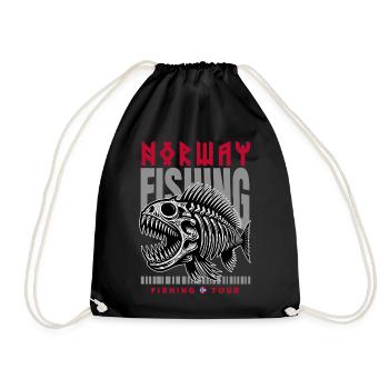 Voyage de pêche en Norvège - Sac de sport léger - noir - Devant