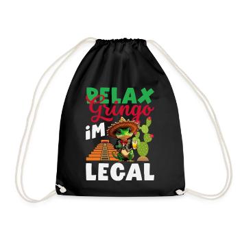Mexico Pride & Home Mexican Mexico Flag - Drawstring Bag - black - Front