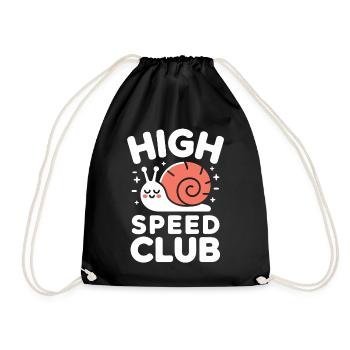 High Speed Club Snail - Drawstring Bag - black - Front