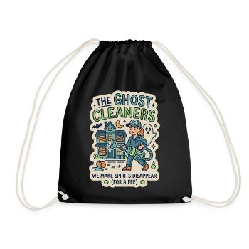 Ghost Cleaner Geisterjäger Humor - Turnbeutel - Schwarz - Vorne