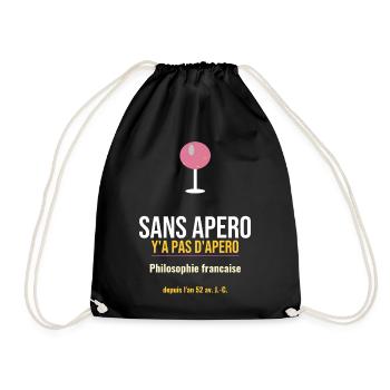 Sans Apero: Philosophie Française - Sac de sport léger - noir - Devant