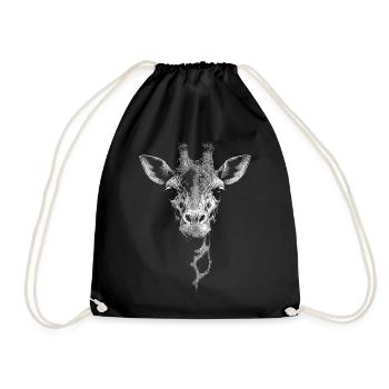 Giraffe - Turnbeutel - Schwarz - Vorne