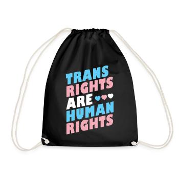 LGBTQ Pride Month - Trans Rights Are Human Rights - Drawstring Bag - black - Front