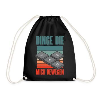 Dinge Die Mich Bewegen Wasd Pc Gamer Lustig Nerd - Turnbeutel - Schwarz - Vorne