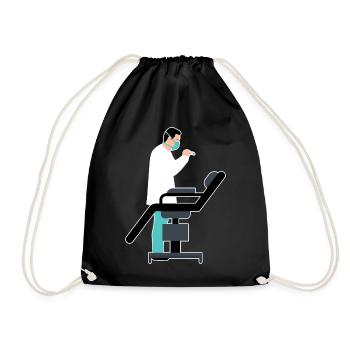 Dessin animé de traitement dentaire - Sac de sport léger - noir - Devant