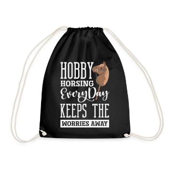 Hobby Horsing Jeden Tag Reiten - Turnbeutel - Schwarz - Vorne