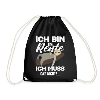 Rente Gar Nichts Faultier Sofa - Turnbeutel - Schwarz - Vorne