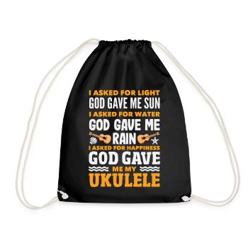Lustiges Ukulele Designs Und Sprüche - Turnbeutel - Schwarz - Vorne