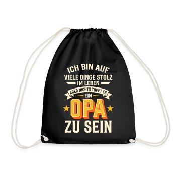 Stolzer Opa - Nichts toppt es ein Opa zu sein - Turnbeutel - Schwarz - Vorne