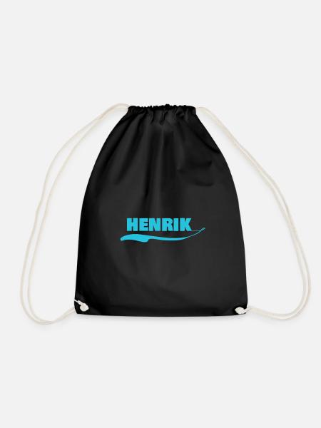 Namensschild für Henrik Name Vorname - Turnbeutel - Schwarz