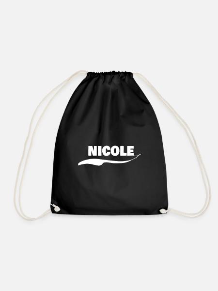 Namensschild Nicole - Turnbeutel - Schwarz