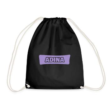 Geschenk für Adina - Turnbeutel - Schwarz - Vorne