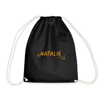 Geschenkidee für Natalie Natalie Vorname - Turnbeutel - Schwarz - Vorne