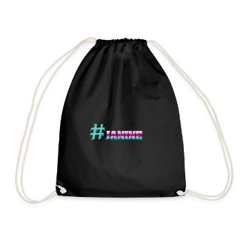 Hashtag Janine - Drawstring Bag - black - Front