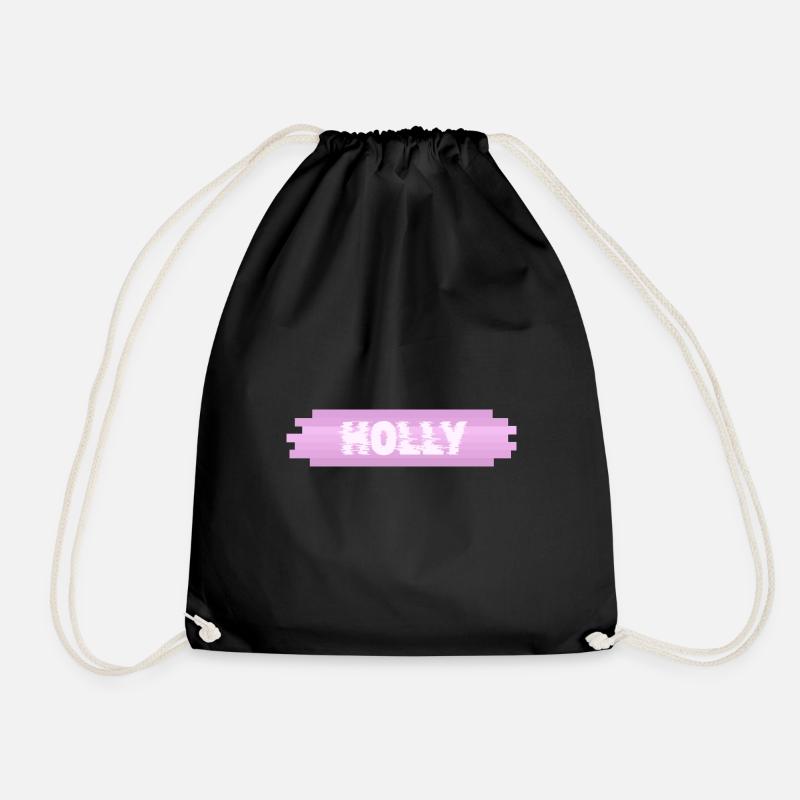 Gift for Holly - Drawstring Bag - black