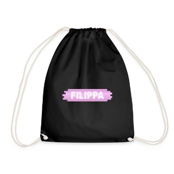Frauenname Filippa - Turnbeutel - Schwarz - Vorne