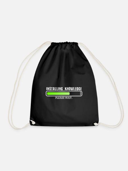 Installing Knowledge please wait - Drawstring Bag - black